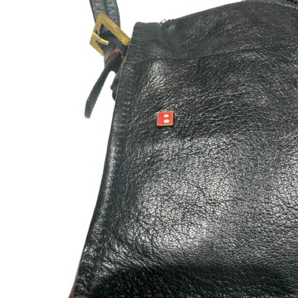 Bally Leather Shoulder Bag Black with Red Suede Interior - Picture 9 of 16